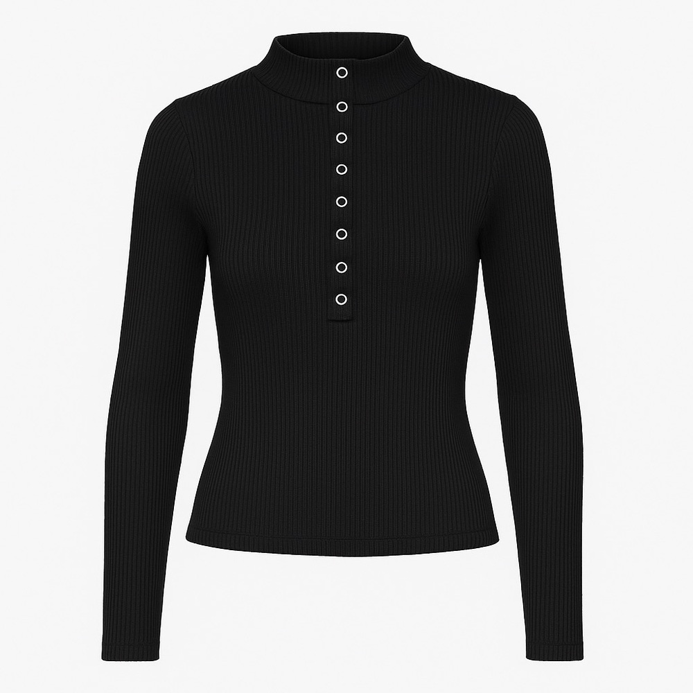 OAK + FORT Black Button Down Shirt